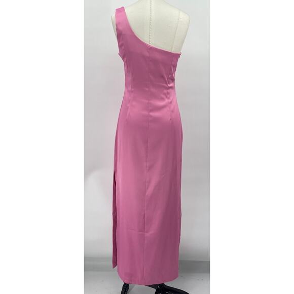 Vintage 90s Rampage Gown One Shoulder Glitter Front Side Slit Maxi Pink Womens 4 - Picture 4 of 7